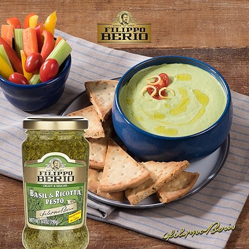 Miniatura 7 de Filippo Berio Pesto, Albahaca vegana, tarro de vidrio de 6.7 onzas