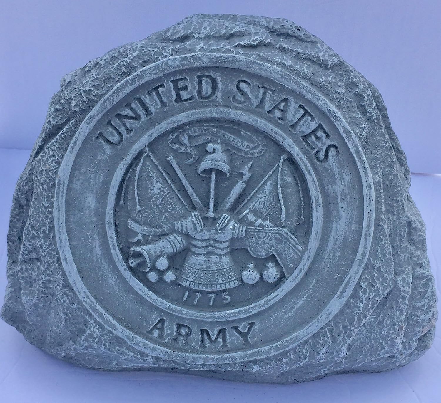 Army Service Stone Memorial Handmade in USA Made of cast Stone Concrete Great for Indoor or Outdoor 3 finishes Stained or unpainted(Marbled)