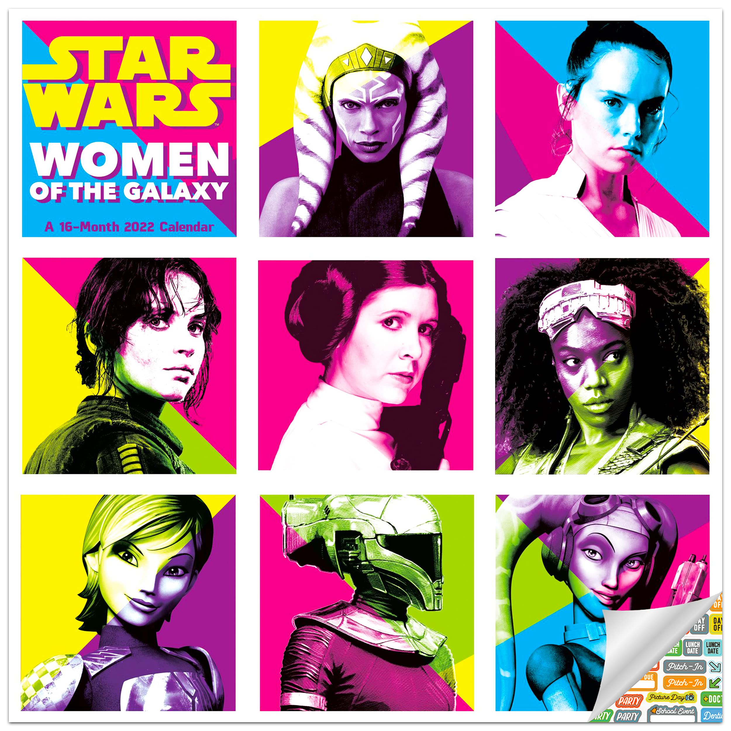 Star Wars Women Calendar 2022 -- Deluxe 2022 Star Wars Women Wall Calendar Bundle with Over 100 Calendar Stickers (Star Wars Women Gifts, Office Supplies)