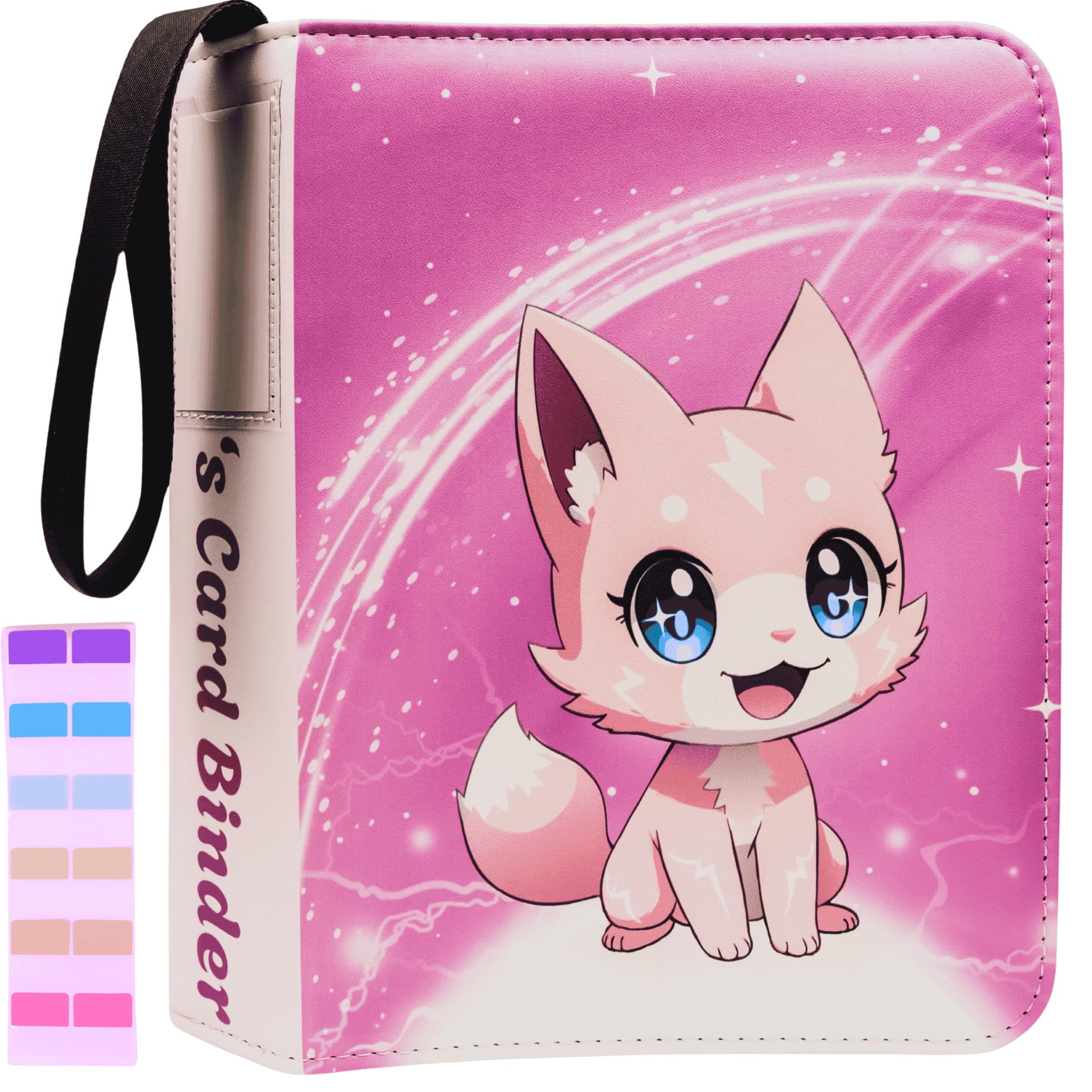 pink 4 card binder 4-Pocket Toploader PVC material. Pink Page Four Pocket Tcg