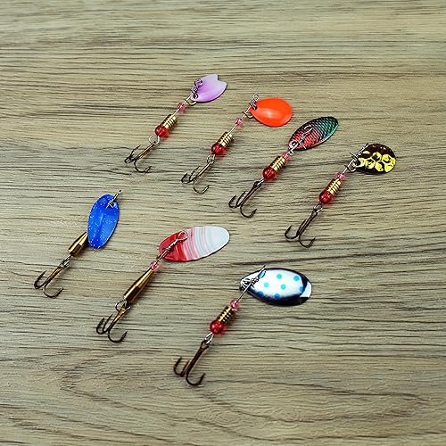 Miniatura 4 de Juego de 30 señuelos de pesca con bolsa de transporte portátil, cebos giratorios de salmón para pesca de agua dulce y salada, ideal para