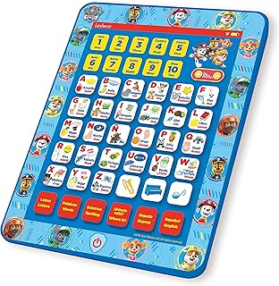 Lexibook Paw Patrol Educational Bilingual Interactive Learning Tablet, toy to learn alphabet letters numbers words spelling and music, English/Spanish languages, Blue, JCPAD002PAi2