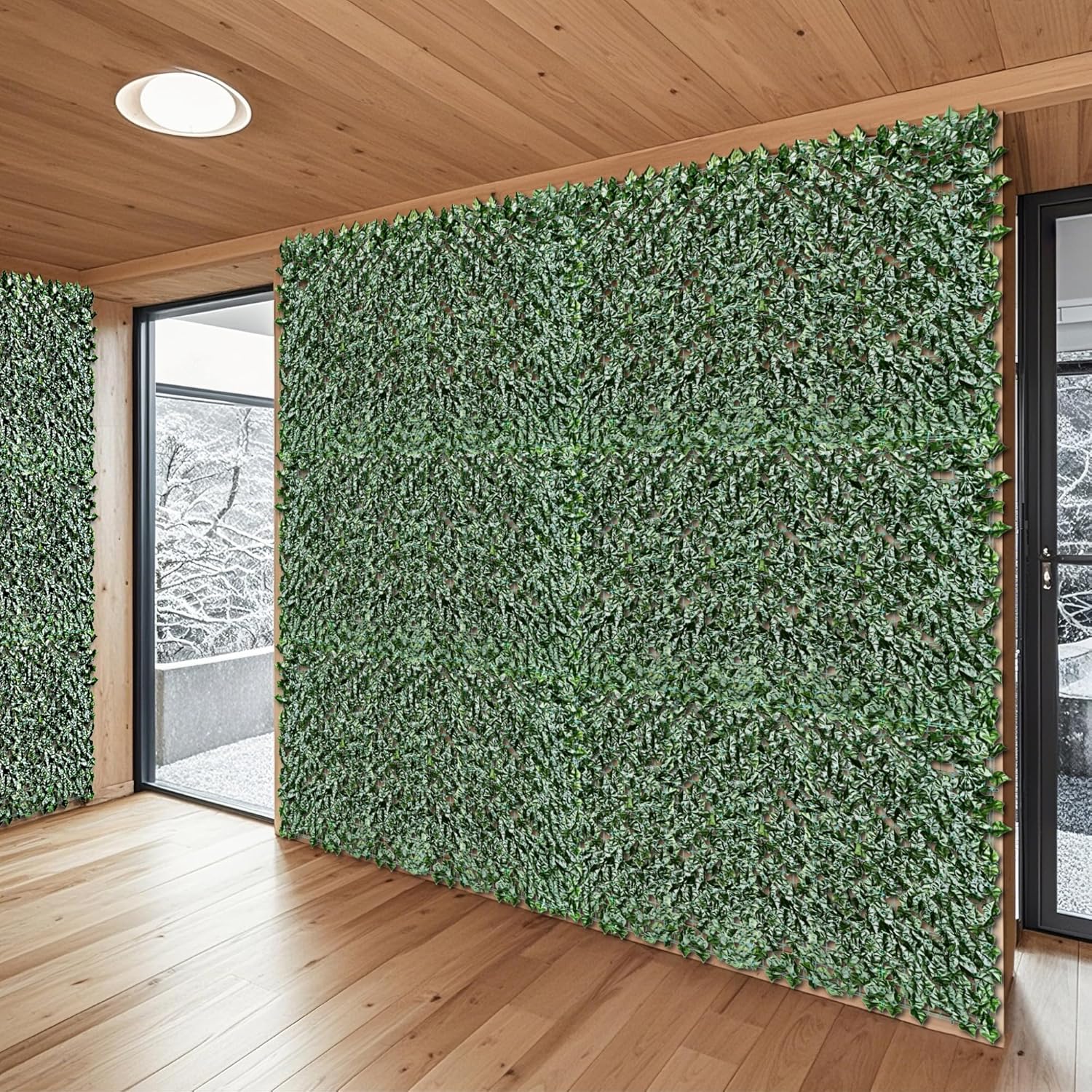 Patio Paradise 6'x14'-8Pc Faux Ivy Fence Privacy Screen Artificial Greenery Wall Backdrop,Fake Grass Wall Panels for Outside Apartment Balcony,Vine Leaf Decor for Outdoor Patio Chain Link
