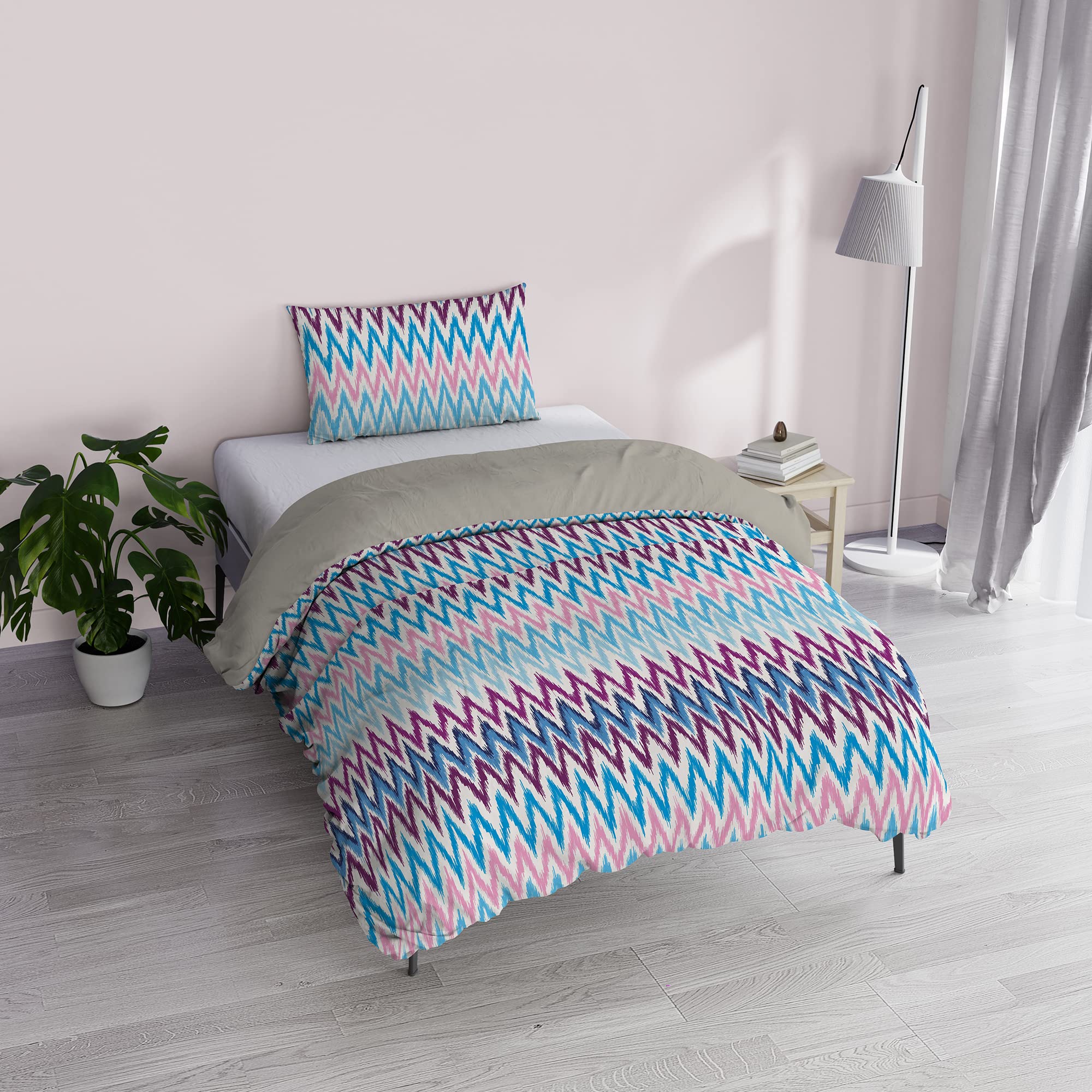 Italian Bed Linen "Fantasy Duvet Cover, Printed Microfibre, Frequency, Small Double
