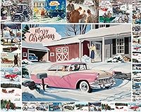 Vista 19 de Decoupage - Paquete de papel (35 hojas de 6 x 8 pulgadas), aldeas victorianas frías de invierno y cielos nocturnos increíbles, Navidad, FLONZ