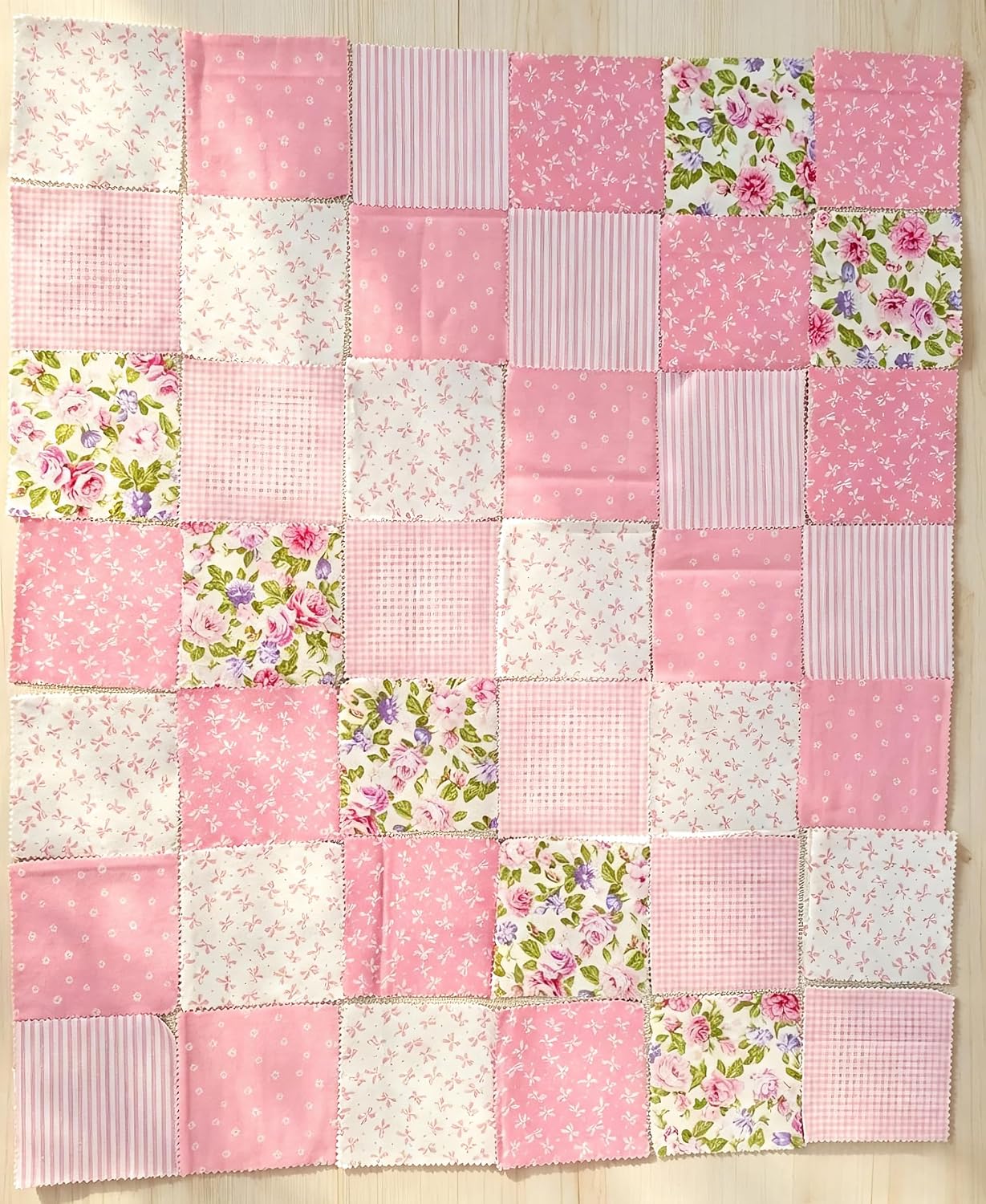 iNee Precut Cotton Fat Quarters Fabric Quilting Bundles for Sewing, (Pink) image 5