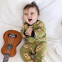 Vista 4 de Burt's Bees Baby - Pijama de una pieza para bebé, mameluco para dormir y jugar, algodón 100% orgánico, cremallera frontal Guitarra acústica.