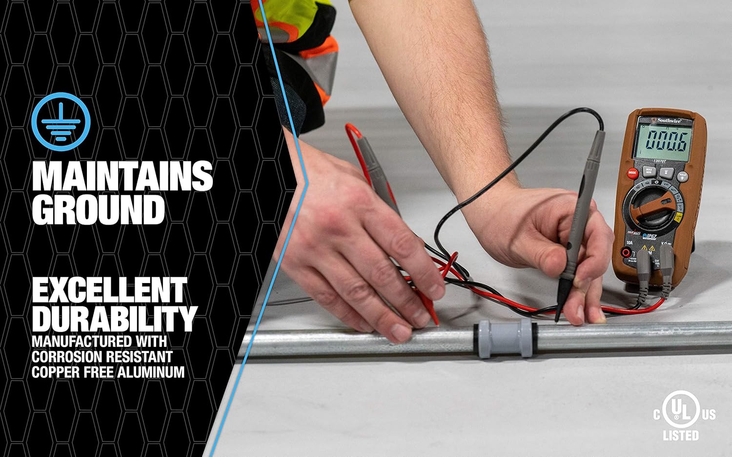 Southwire E-TB-100 1" Push Install Type EMT T Conduit Body, Gray