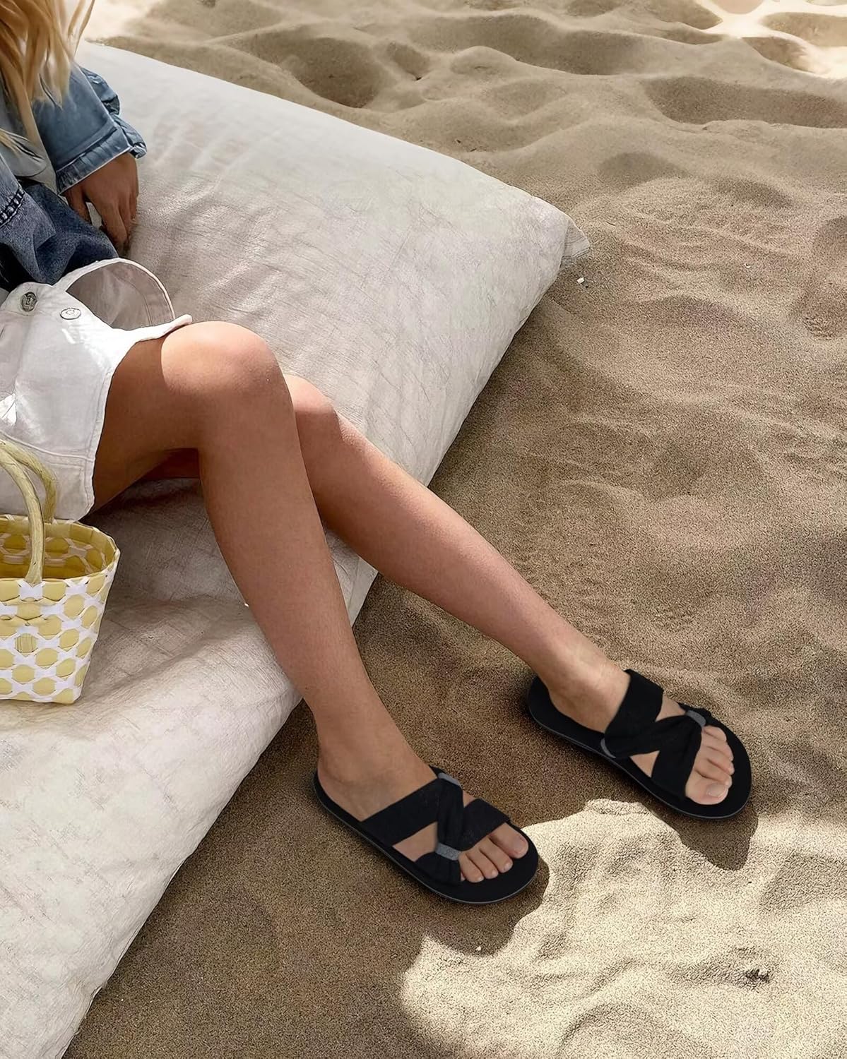 KuaiLu Womens Dressy Bow Sandals Arch Support Yoga Foam Cushion Comfortable Walking Slides Open Toe Summer Beach Indoor Outdoor Slippers - Image 2