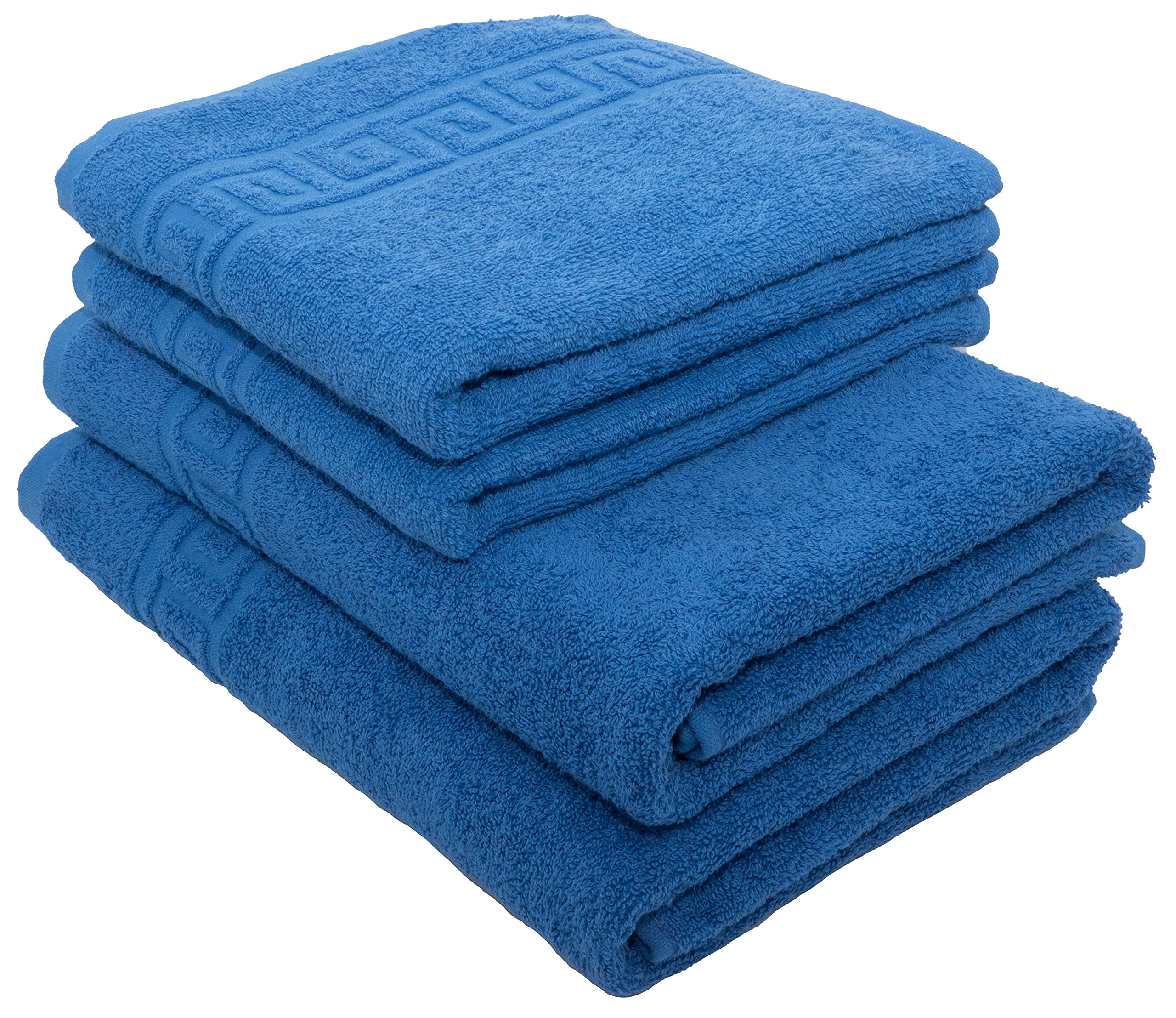 LIGHT TURQUOISE 2 X BATH TOWELS SET, 70X140 LARGE SIZE 100% NATURAL COTTON 500 GSM THICK ABSORBENT TOWEL, HOTEL QUALITY RINGSPUN — view 31