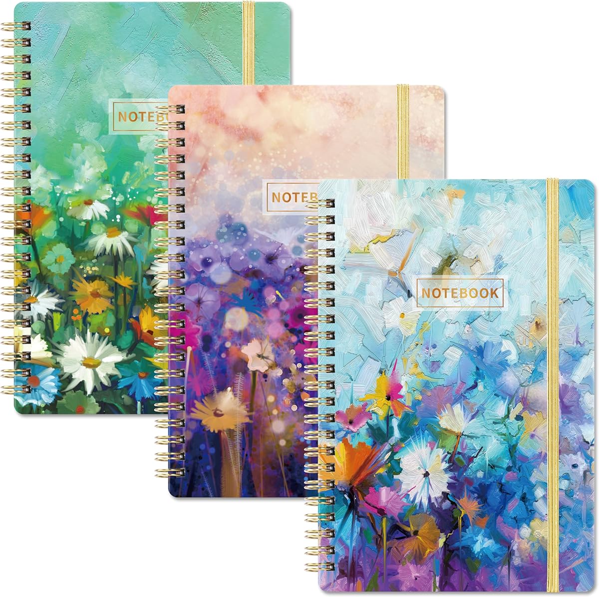 Amazon.com : Spiral Notebook - 3 Pack A5 Ruled Journal Notebook, 8.3'' × 6'', 3 × 160 Pages, Journal for Women, College Ruled Notebook, Spiral Notebook with Back Pocket, Great Notebooks for School, Home & Office : Office Products
