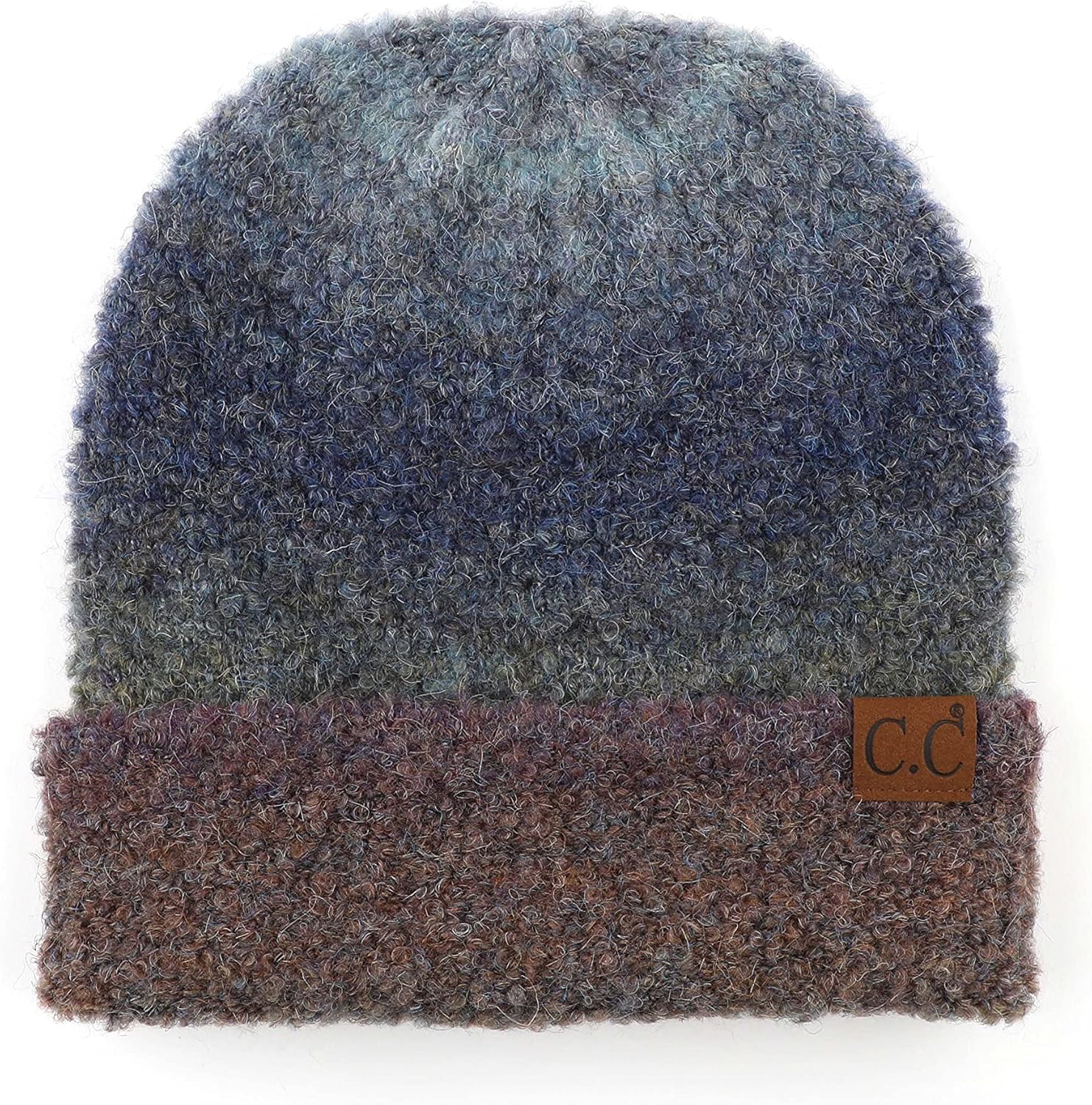 C.C Eco Friendly Recycled Winter Chunky Stretchy Knit Beanie Cap Hat (HAT-2076)(HAT-2082)