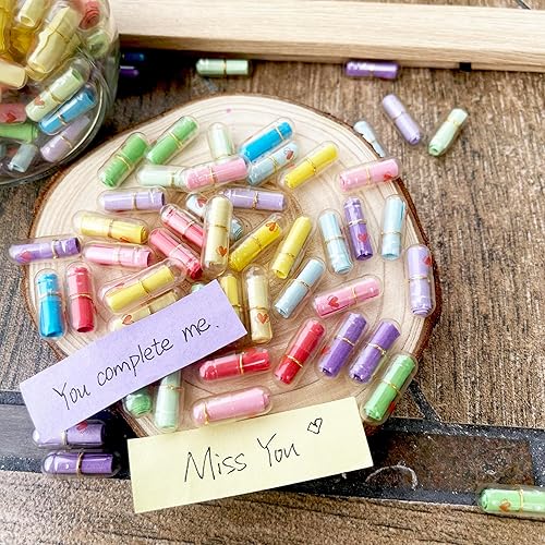 Miniatura 8 de Pastillas transparentes para notas de cápsula en botella de vidrio, 100 unidades de mensajes de carta, regalo de San Valentín para ella, él, novio