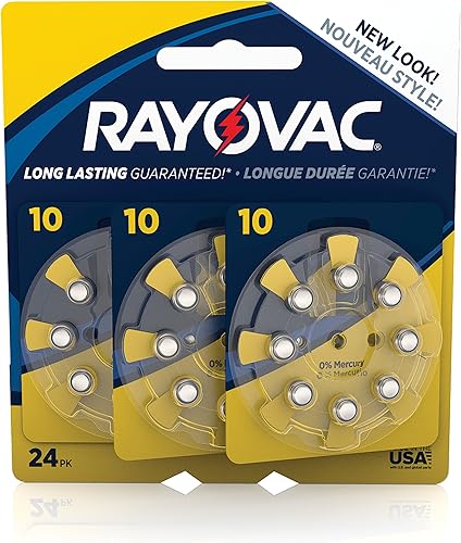 RAYOVAC Baterías para audífonos tamaño 10, paquete de 24, L10ZA-24ZMB
