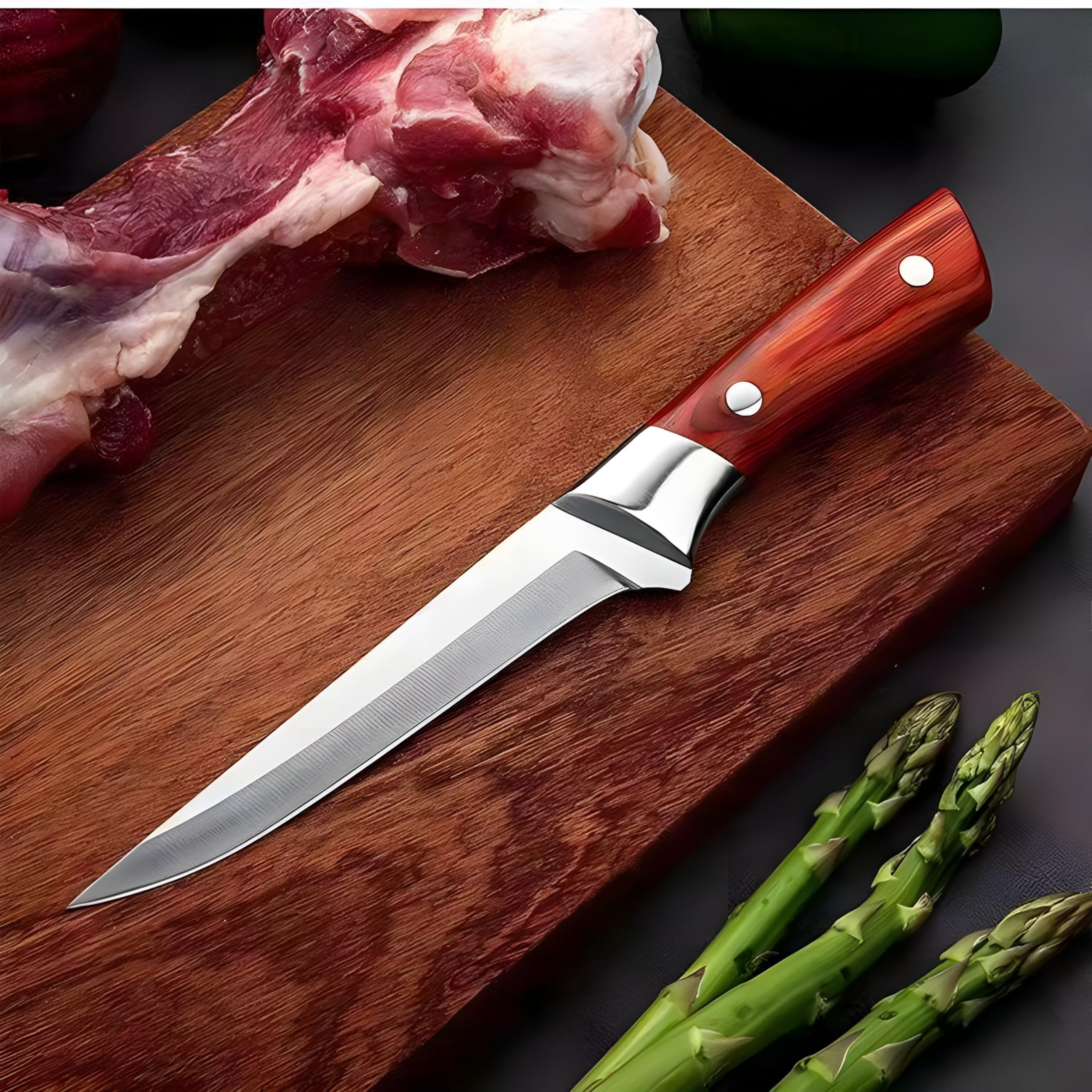 Wizbiz Meat Cleaver 3PCS Butcher Kitchen Knife Set Stainless Steel Slaughter Boning Knife for Meat Bone Fish Fruit Vegetables Slicing Chef Knife — Amazon image 2