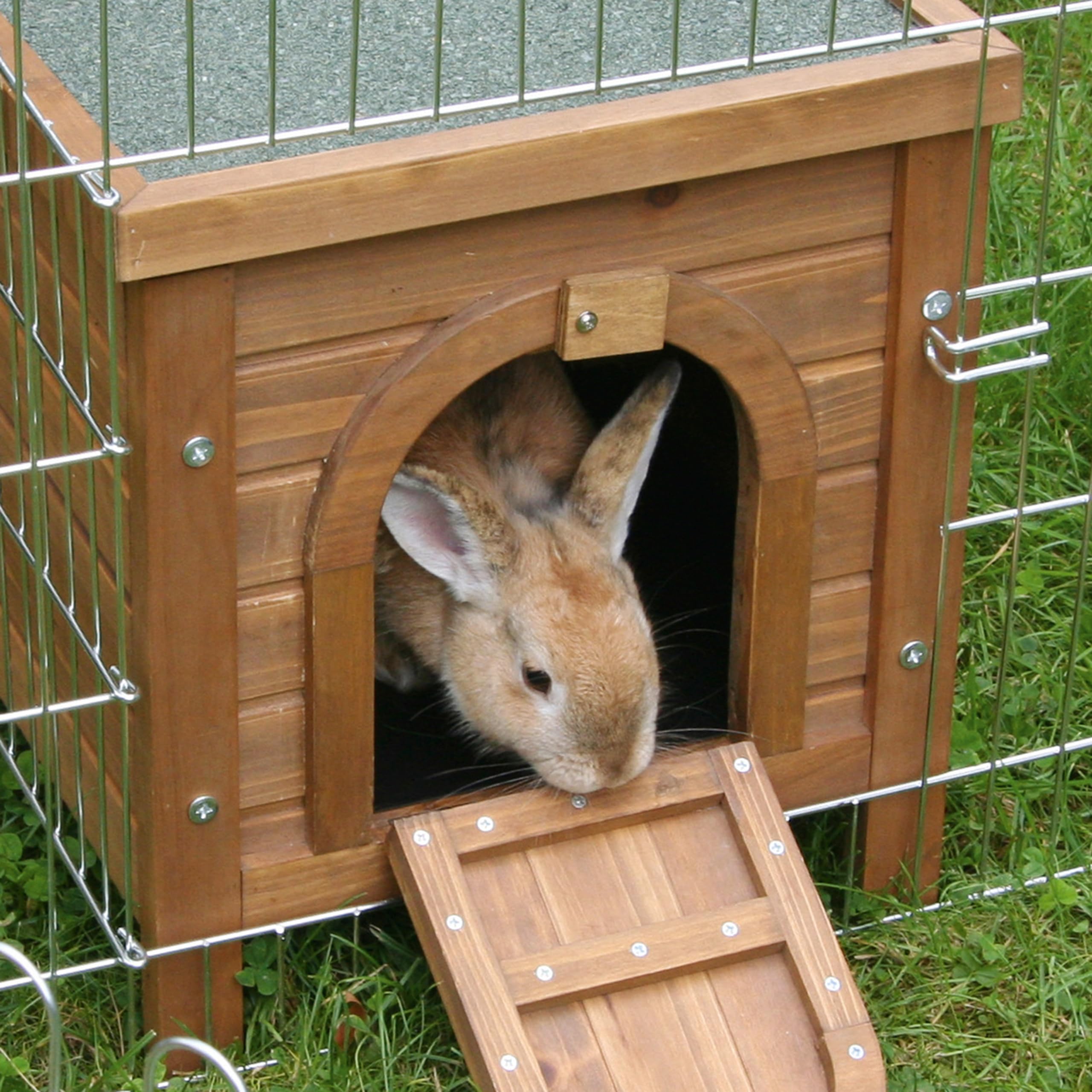 Kerbl Pet Outdoor Kleintierhaus, 36x36x40cm, wetterfestes Bitumendach, für Hasen, Kaninchen, weitere, Kleintiere, einfache Reinigung, verschließbar