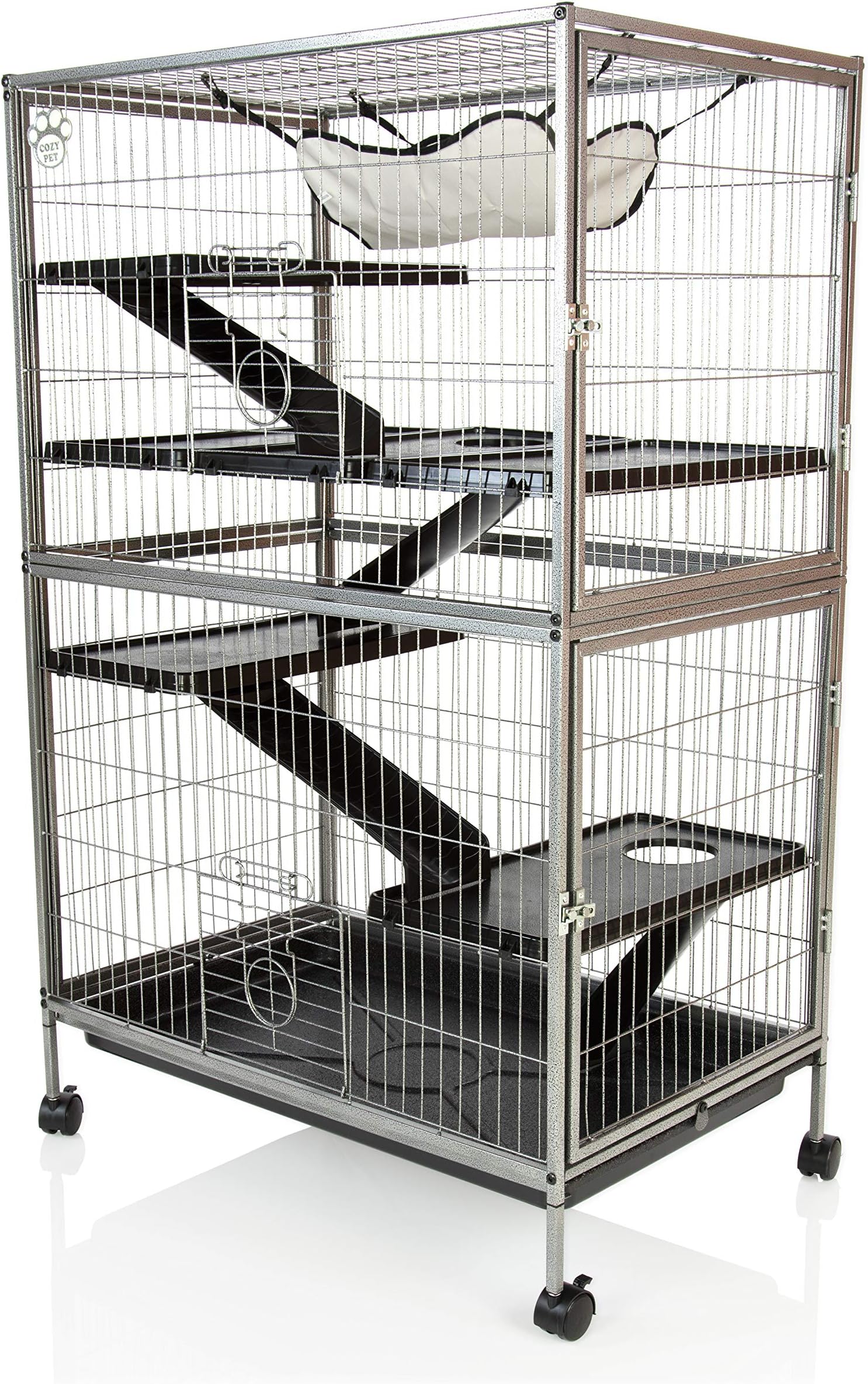 Cozy Pet Rodent Cage for Rat, Ferret, Chinchilla, Degu or other Small Pets, Large Rodent Cage