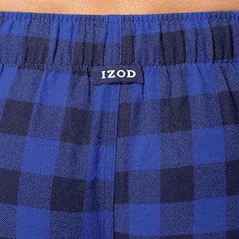 IZOD Men's Long Sleeve Jersey Top and Flannel Pants Pajama Sleep Set