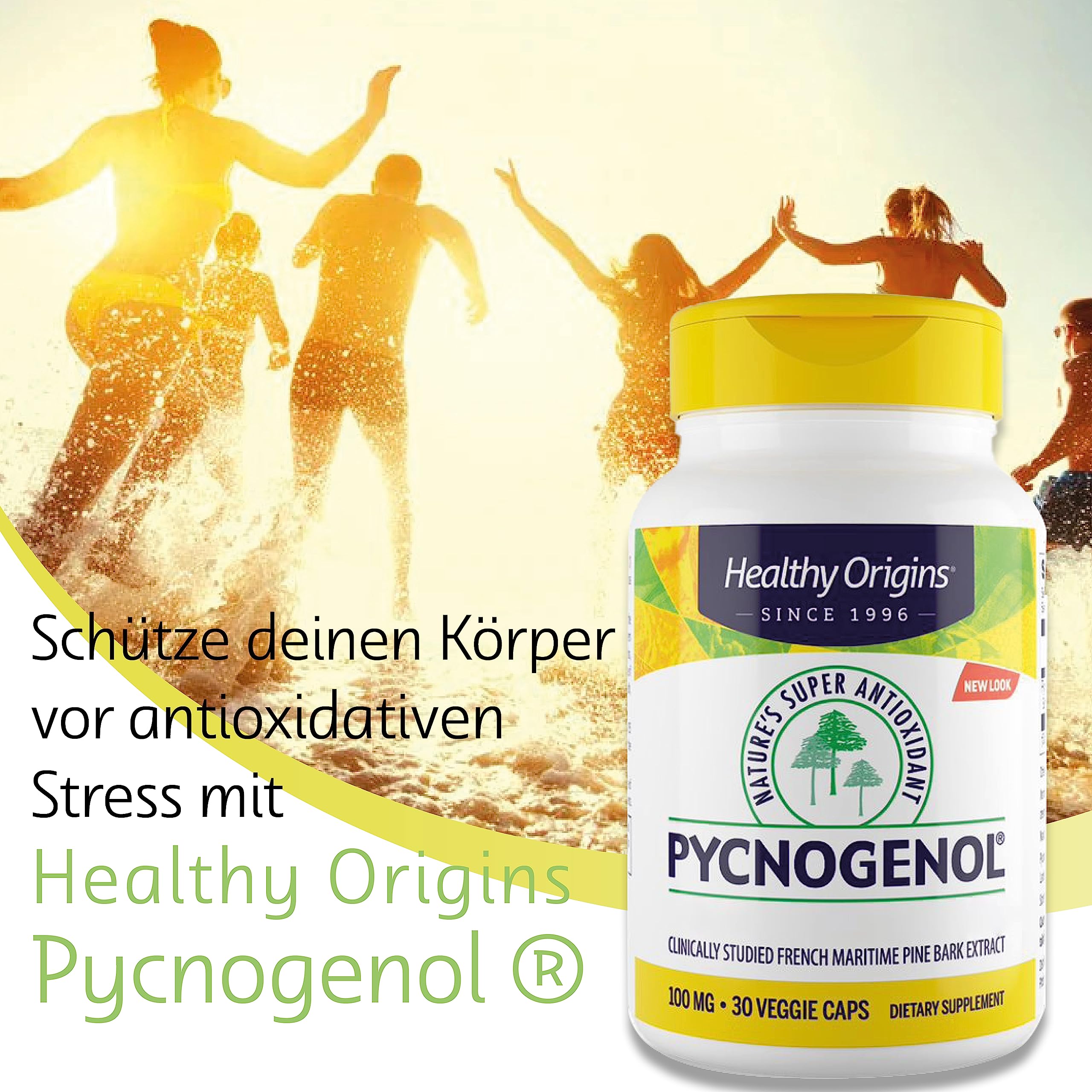 Healthy Origins, Pycnogenol, 30 vegane Kapseln, 100mg Pycnogenol je Dosis, Glutenfrei, GMO frei, Geschmacksneutral