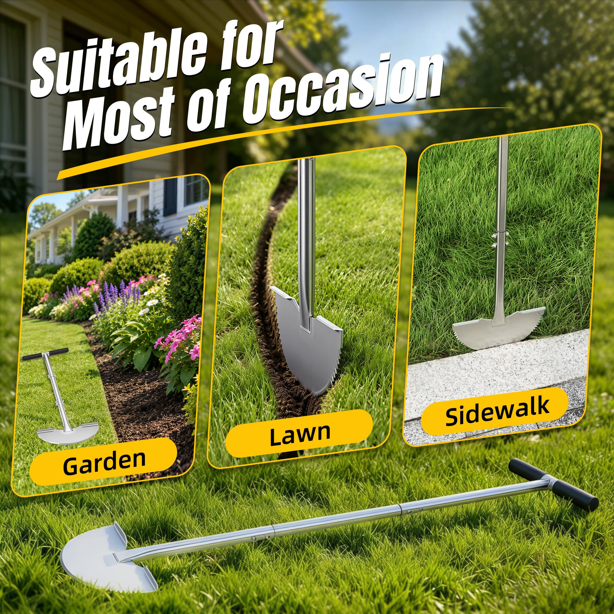 Serrated Lawn Edger - Half Moon Shovel for Perfect Edges -5