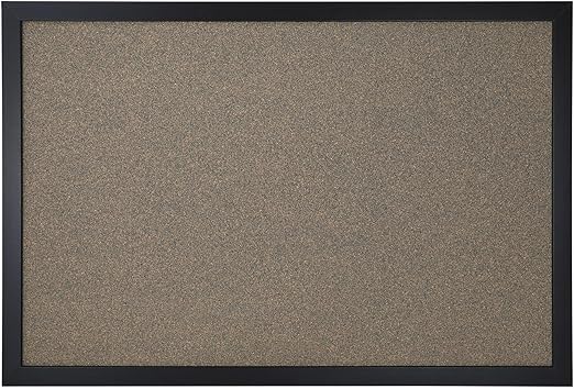 Office Depot Cork Board, 24" x 36", Natural Cork, Black Décor Frame