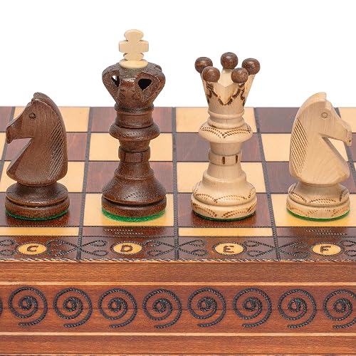 Husaria European International Wooden Chess Game Set - Ambassador - 21.7 Inches