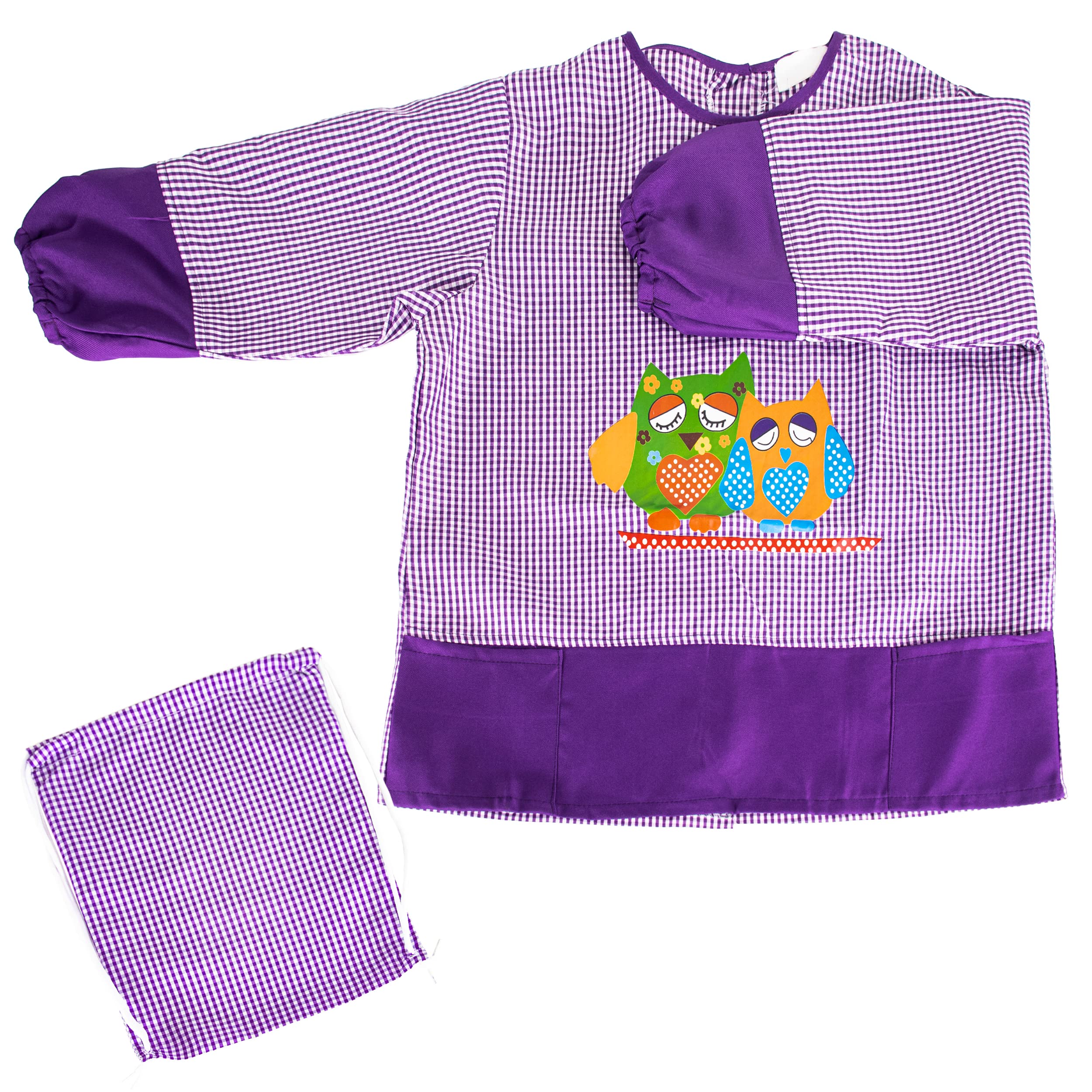 BESCH Bata Escolar Niña y Niño sin/con Botones para Colegio y Guarderías con Bolsa Comedor