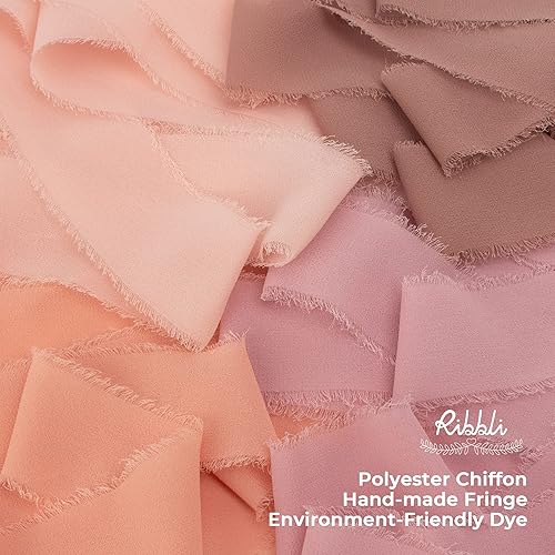 Miniatura 112 de Ribbli Cinta de gasa blanca de 1-1/2 pulgadas x 20 yardas hecha a mano con flecos, cinta blanca para invitaciones de boda, envoltura de ramos