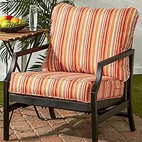 Vista 201 de Greendale Home Fashions 2-Piece Outdoor Deep Seat Cushion Set, Steel Blue Stripe
