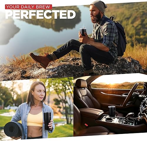 Miniatura 8 de X Taza de café calentada de 19 oz., duración de batería de 8 horas, autocalentamiento, temperatura controlada ajustable, pantalla LCD, ajuste de
