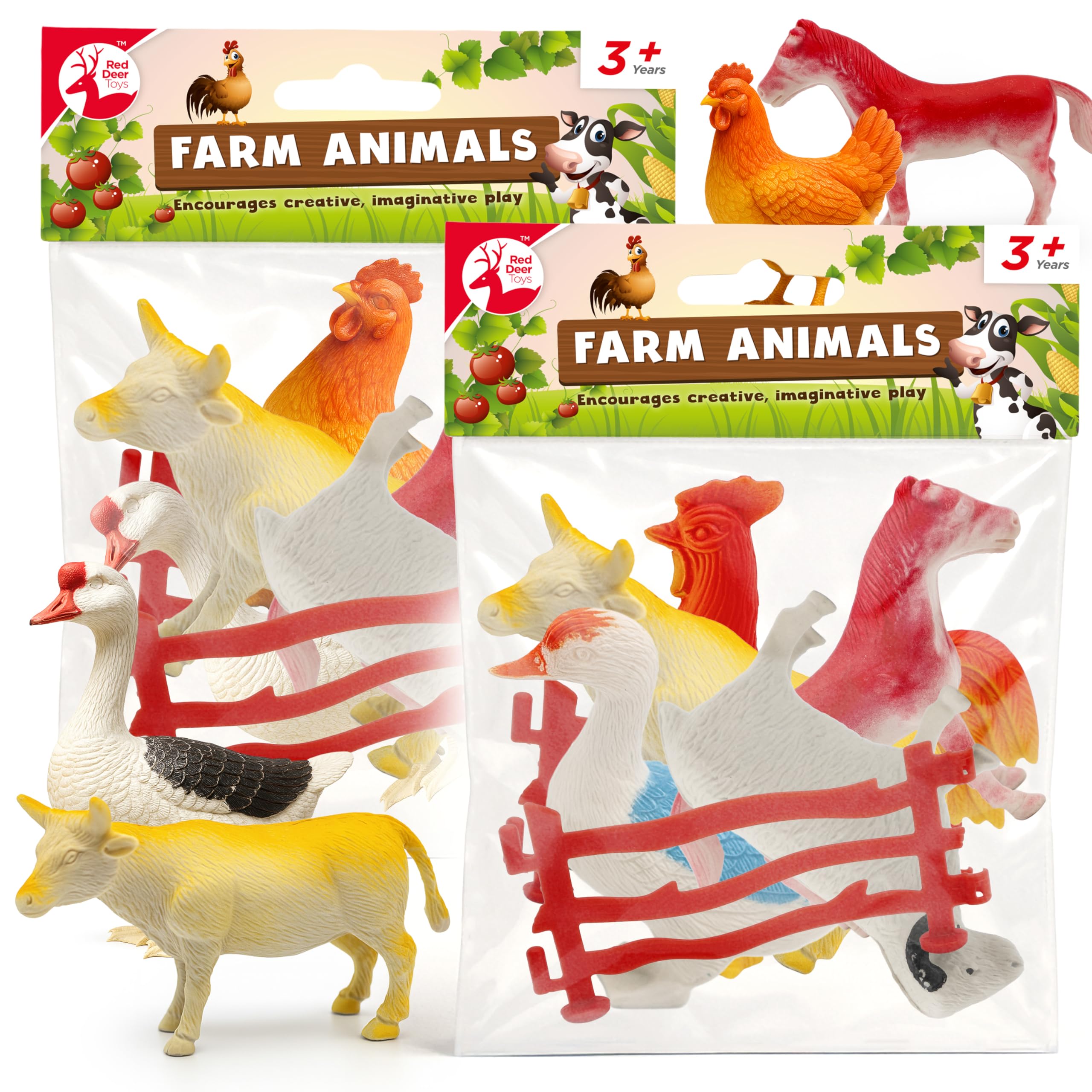 SOL 14pcs Farm Animals, Toy Set Plastic Farmyard Figures for Kids Toddlers 3 4 5 Year Olds, Educational Playset, Durable Safe Indoor Outdoor Play, Fun Way to Explore Countryside Life