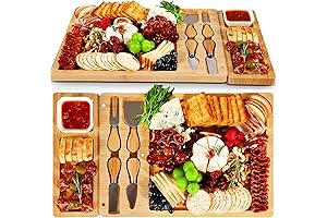 Charcuterie Board Set - 2024 Cheese Board and Knife Set for Charcuterie...