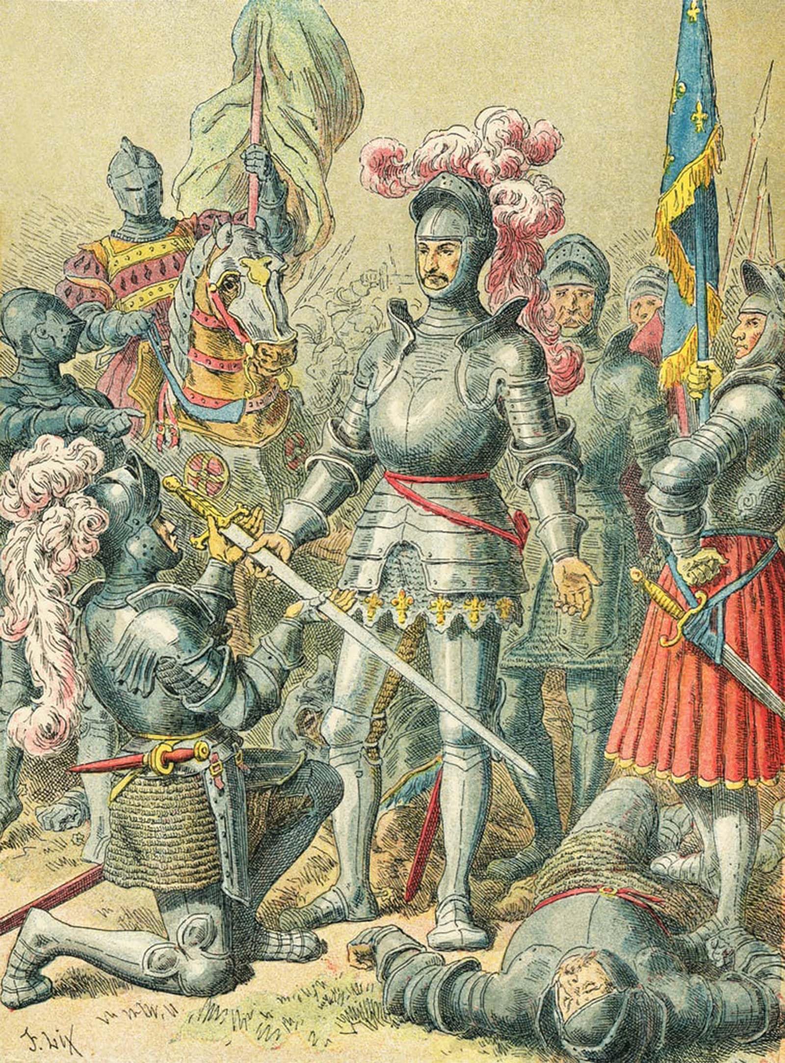 SERENDIPITP Aesthetic Poster Photo Wall Print Retro Picture King I At the Battle of Pavia by Frederic Theodore Lix Modern Wall Artwork for Home Decor 60x90cm