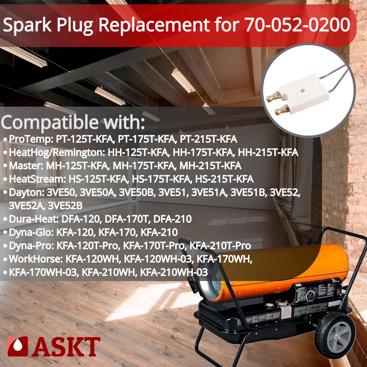 70-052-0200 spark plug ProTemp, for Remington, Master, HeatStream 120k-215k btu