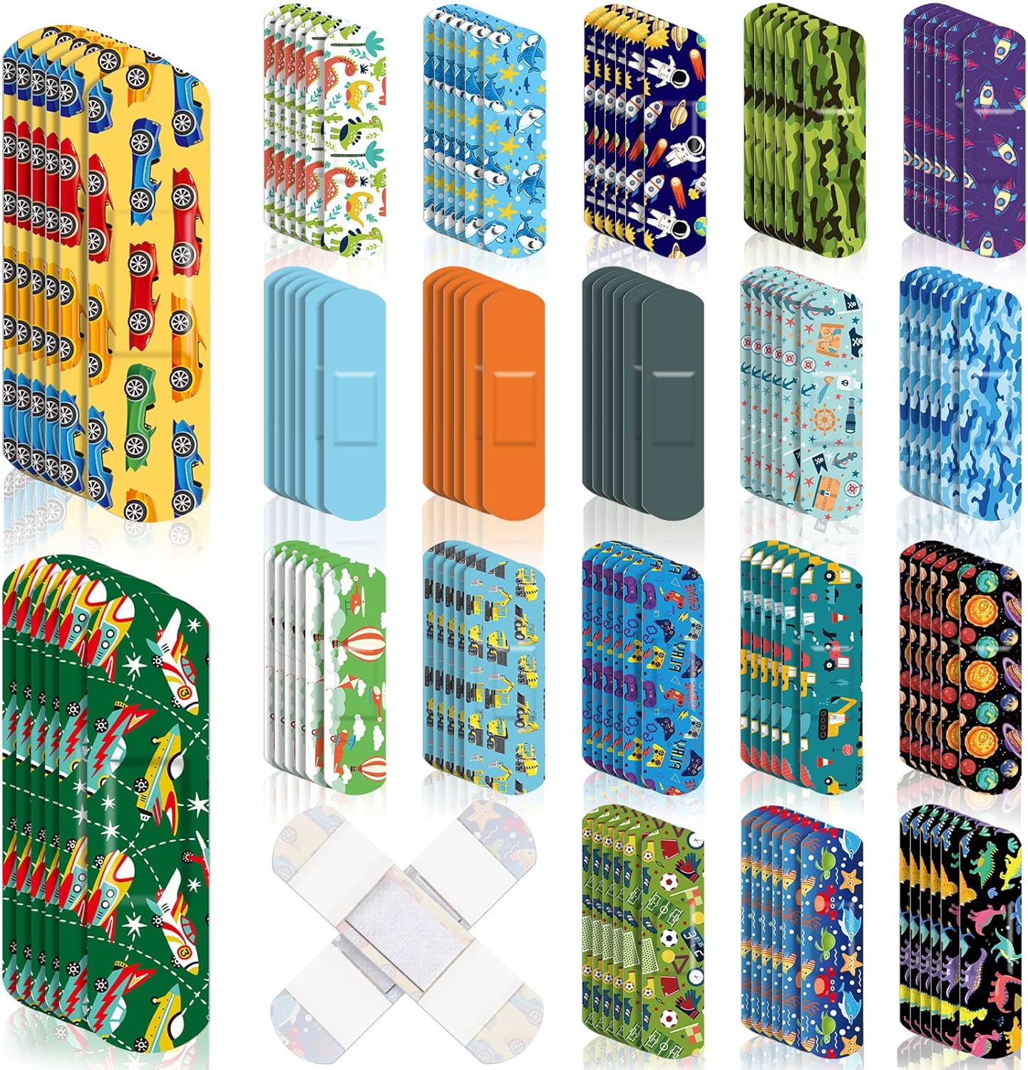 120 Pcs 20 Styles Kids Bandages Bulk Cute Cartoon Flexible