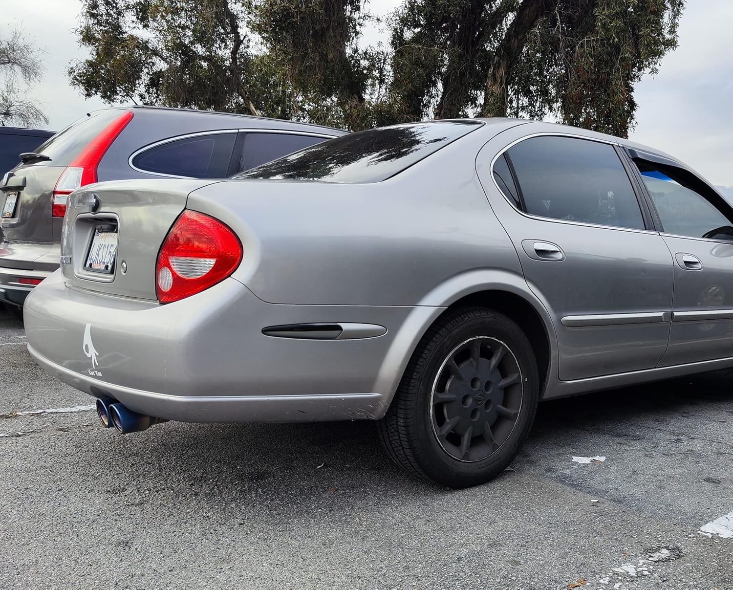 iJDMTOY Black-Out Smoked Lens Amber/Red Full LED Front/Rear Bumper Side Marker Light Kit Compatible With 2000-03 Nissan Maxima, Powered by Total 180-SMD LED, Replace OEM Sidemarker Lamps