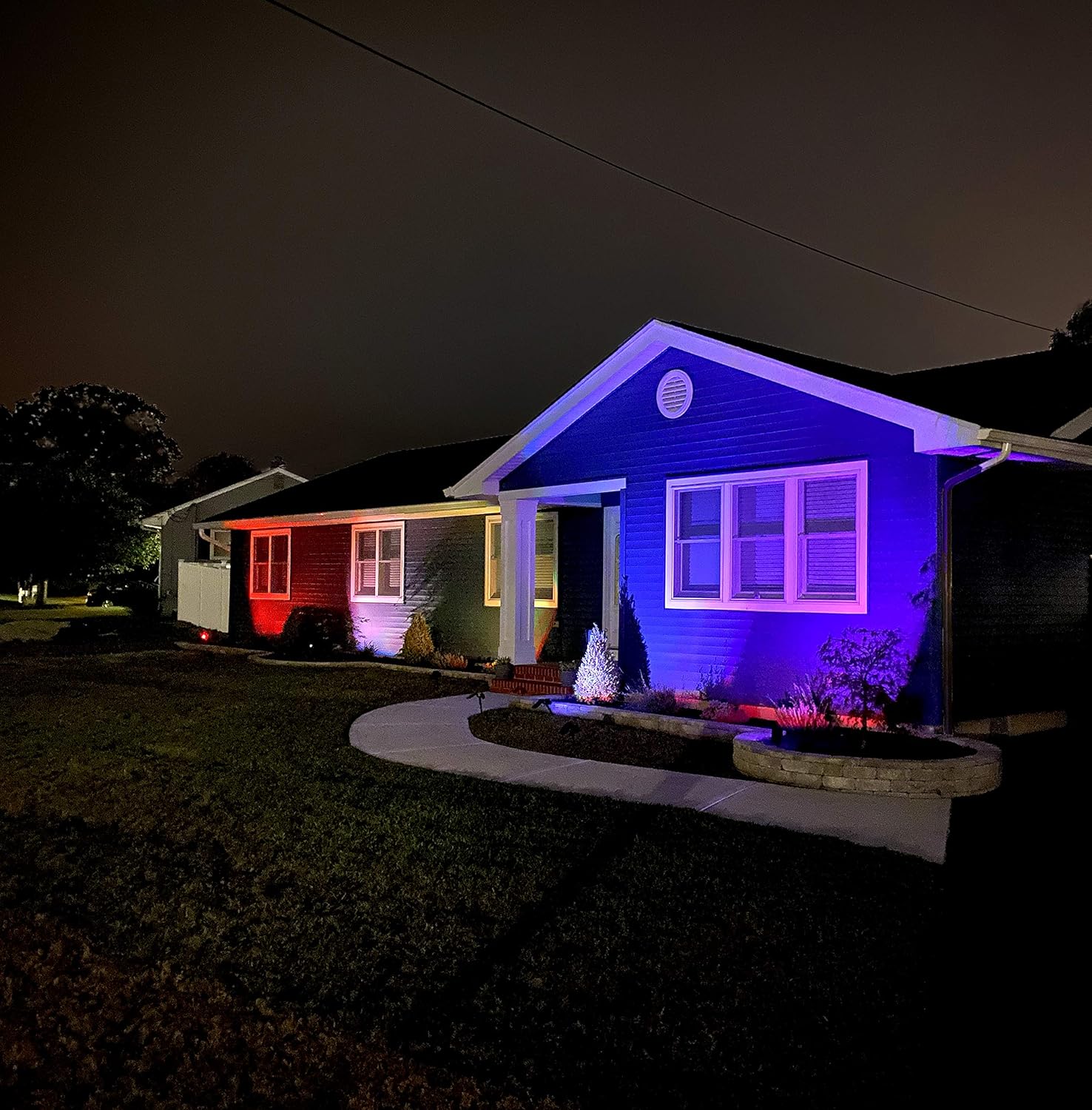 Outdoor Solar Powered Lights for Yard - Outdoor Adjustable Waterproof Landscape Uplighting for Flag, Tree, Plant, Statue, Installs on Ground or Wall, 2-Modes of Lightning, 2-Pack