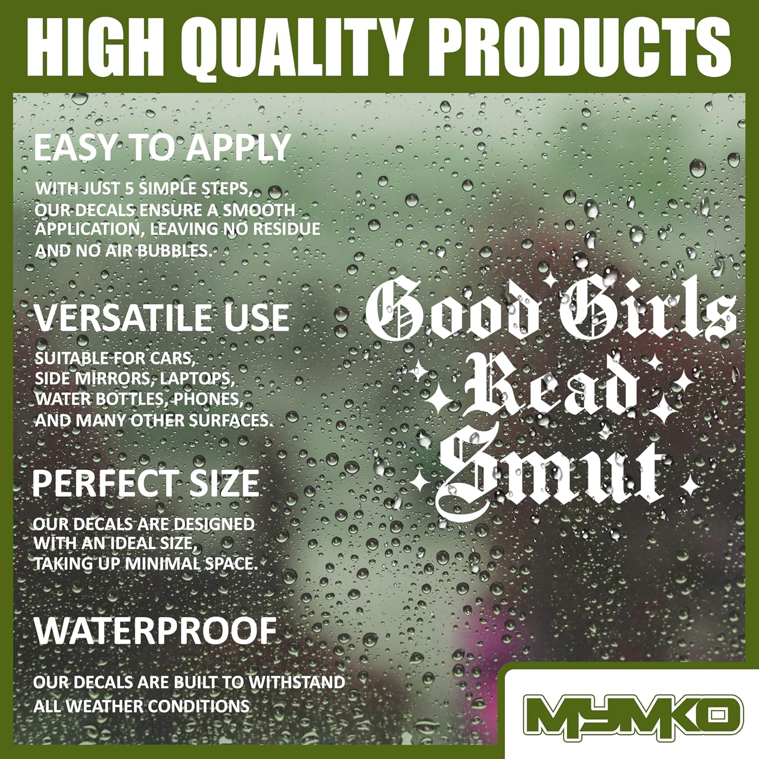 Good Girls Read Sm*t Decal, Romance Bookish Car Window Decals, 6 Inches UV DTF Tranfer Car Stickers, Weatherproof Car Truck Window Bumper Sticker, Goth Car Stickers and Decals for Reading Lovers - Image 5