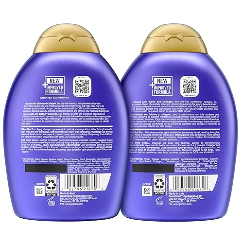 Miniatura 8 de OGX Grueso y completo + biotina y colágeno para volumen y cuerpo del cabello, sin sulfato, juego de champú y acondicionador para cabello fino y