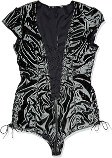 Black Level 28403911051 Body de Laca con Encaje Color Tamaño XL, Negro (Nero 001), Talla única (Talla del Fabricante: X-Large) para Mujer