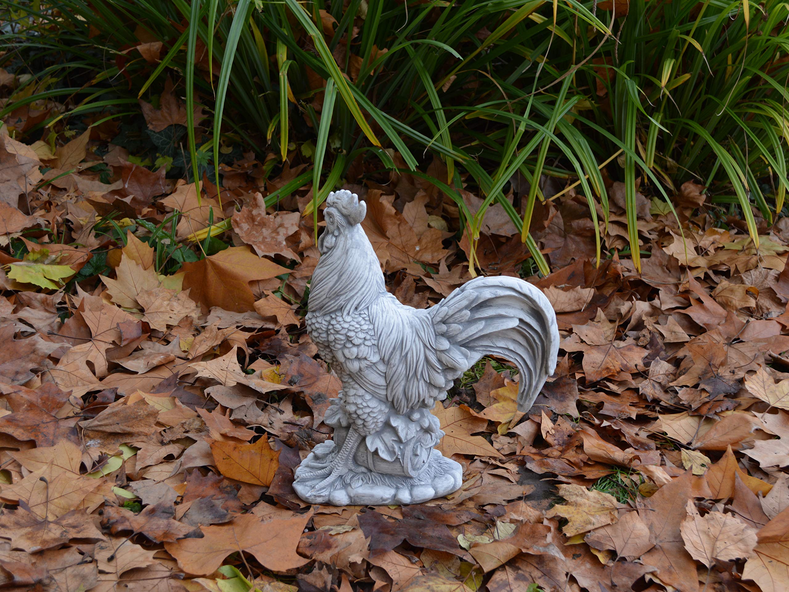 gartendekoparadies.de Masywna kamienna figurka Kogut domowy Ptak Gockel wykonany z odlewanego kamienia, mrozoodporna figurka zwierząt