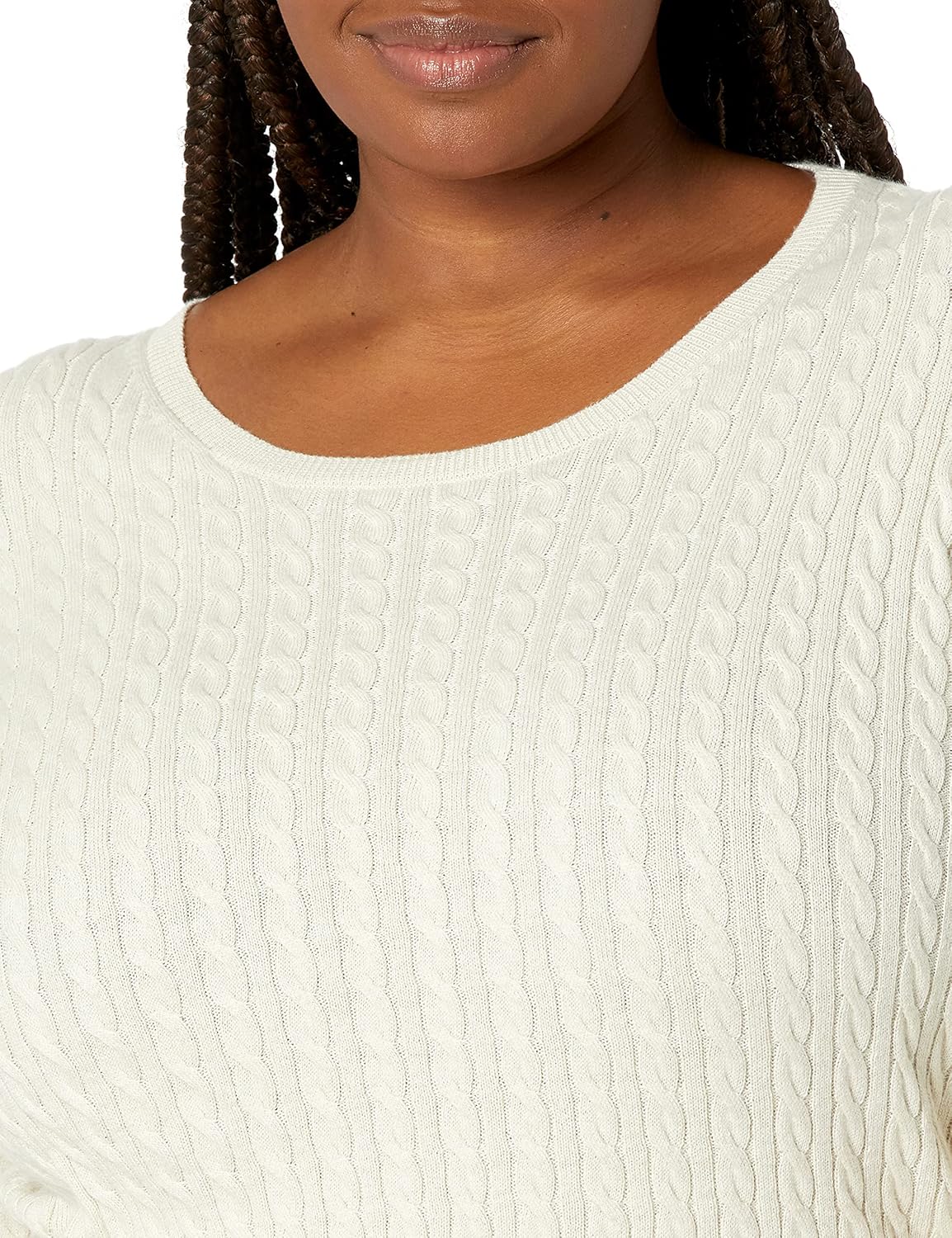 Amazon Essentials Women's Lightweight Long-Sleeve Cable Crewneck Sweater (Available in Plus Size) - Image 4