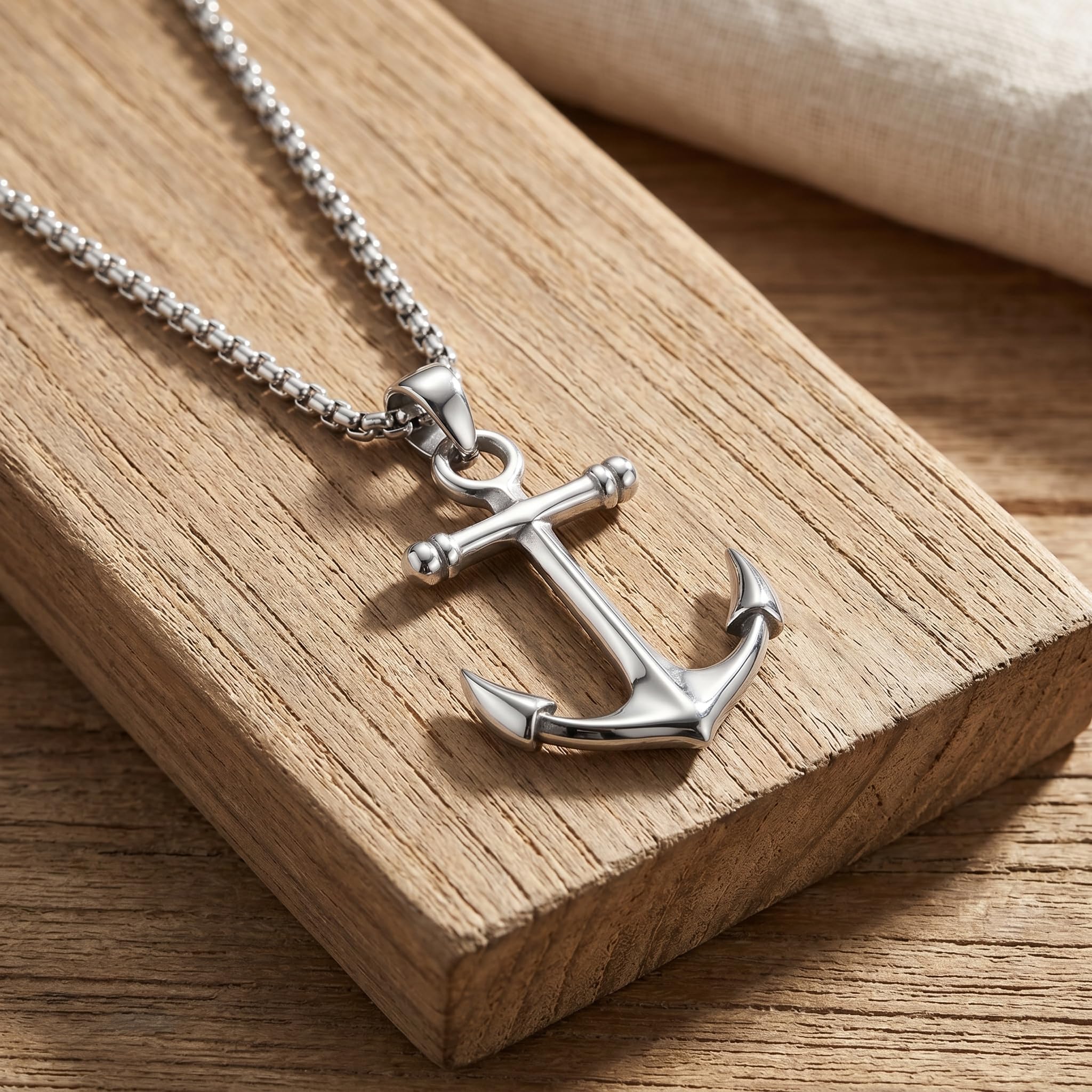Collana in argento Sterling 925 con ciondolo a forma di marinaio con ancora, gioiello per uomo e donna
