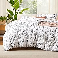 Vista 12 de Bedsure - Juego de edredón de tamaño king, 3 piezas, bonito, con estampado floral, 1 suave edredón reversible con diseño botánico de flores y 2