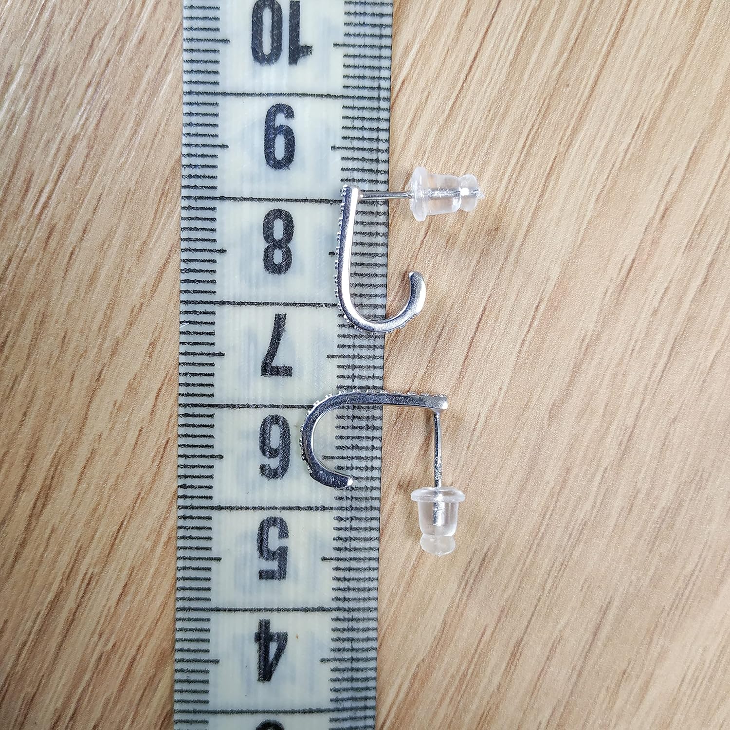 Silver Pave Earrings - Suspender Earrings - Silver CZ Earrings - CZ Diamond Earrings - Hook Earrings - J Earrings - Lobe Hugging Earrings