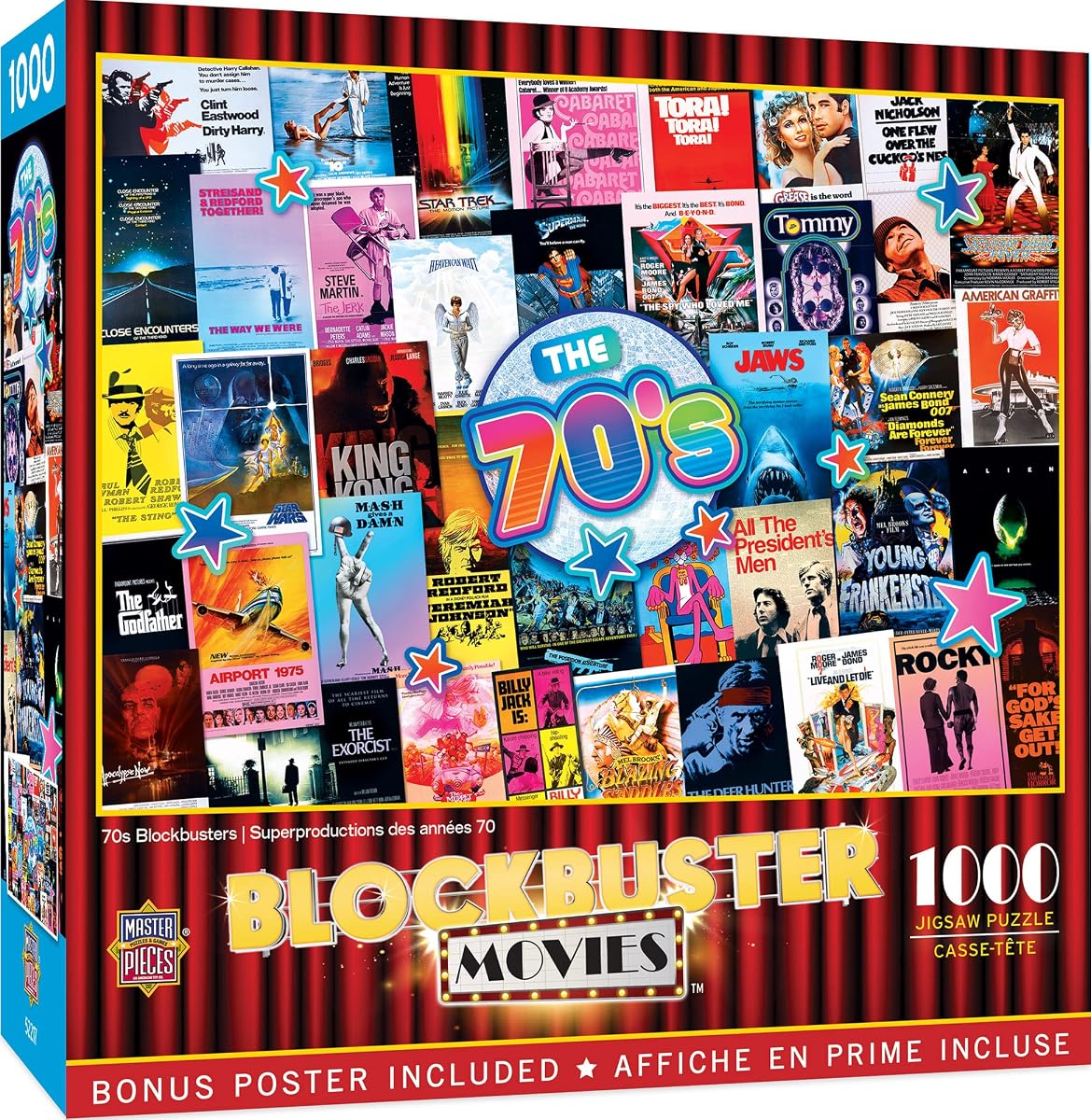 MasterPieces 1000 Piece Jigsaw Puzzle for Adults, Family, Or Youth - 70's Blockbusters - 19.25"x26.75"