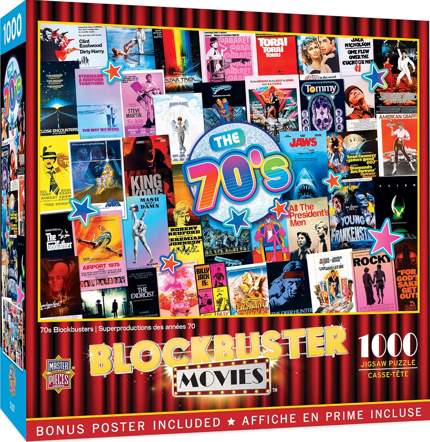 MasterPieces 1000 Piece Jigsaw Puzzle for Adults, Family, Or Youth - 70's Blockbusters - 19.25"x26.75"