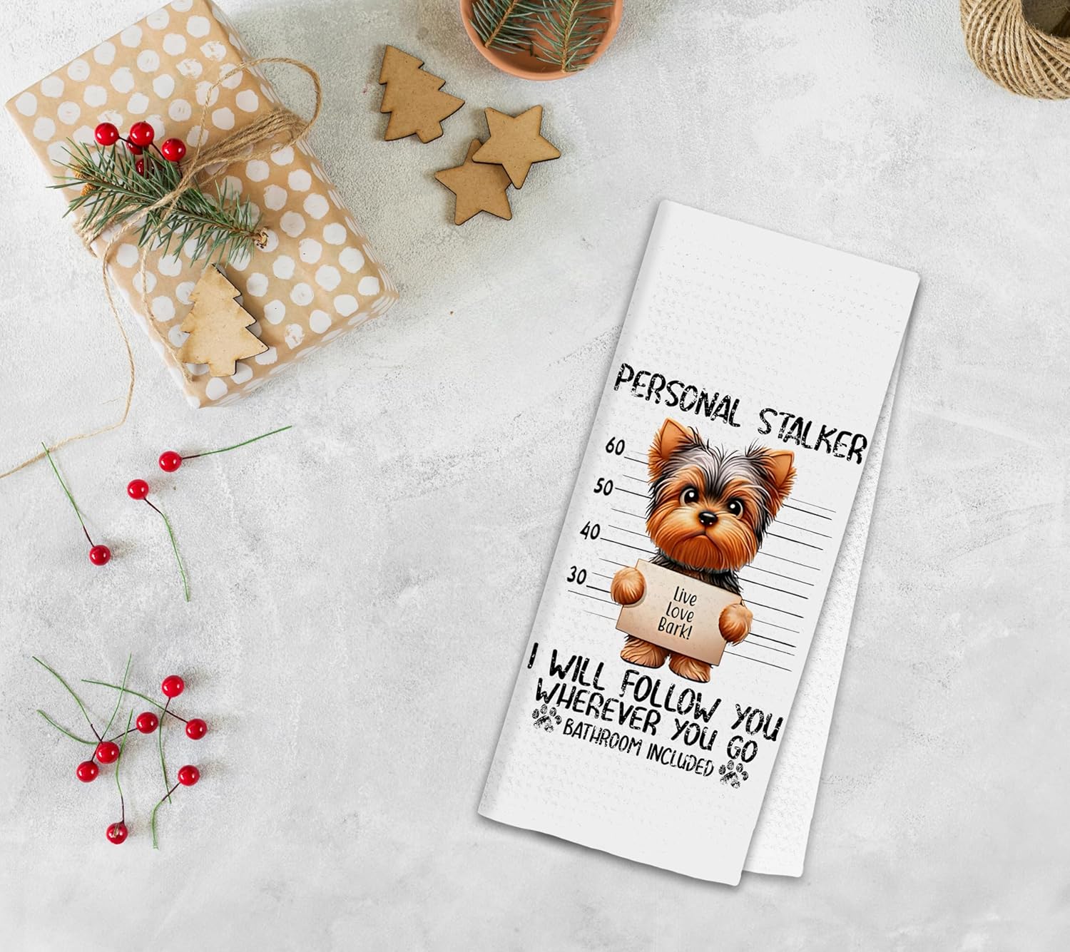 Funny Yorkie Hand Towels for Bathroom, Yorkie Gifts, Yorkie Gifts for Women, Yorkie Mom Gifts, Yorkshire Terrier Gifts Bathroom Hand Towels, Yorkie Dog Kitchen Towels Dish Towels, 16x24 Inch - Image 2