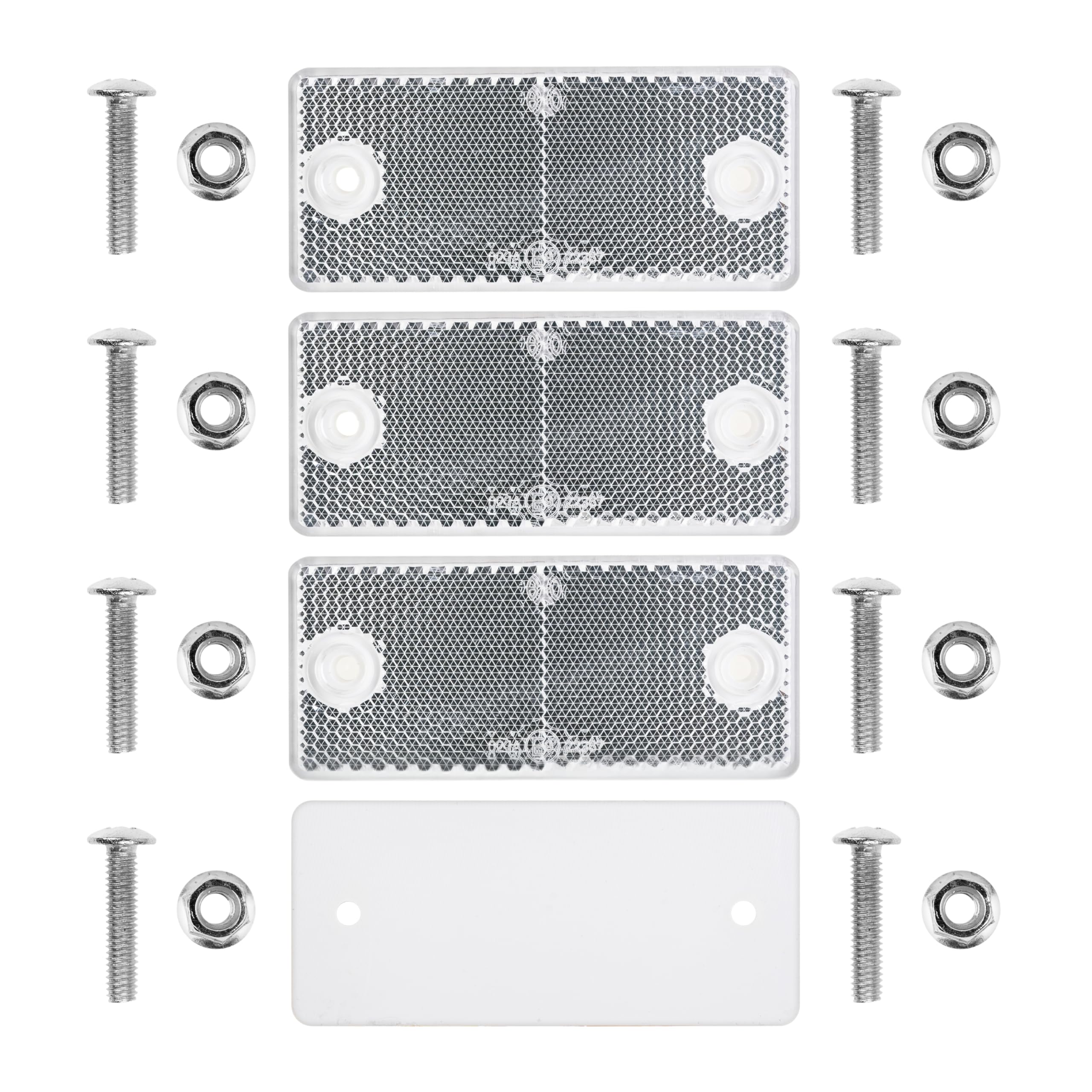 8 Réflecteurs Rectangulaires à Visser - Orange, Blanc, Rouge Pour Remorques - 90x40mm Avec Vis M5