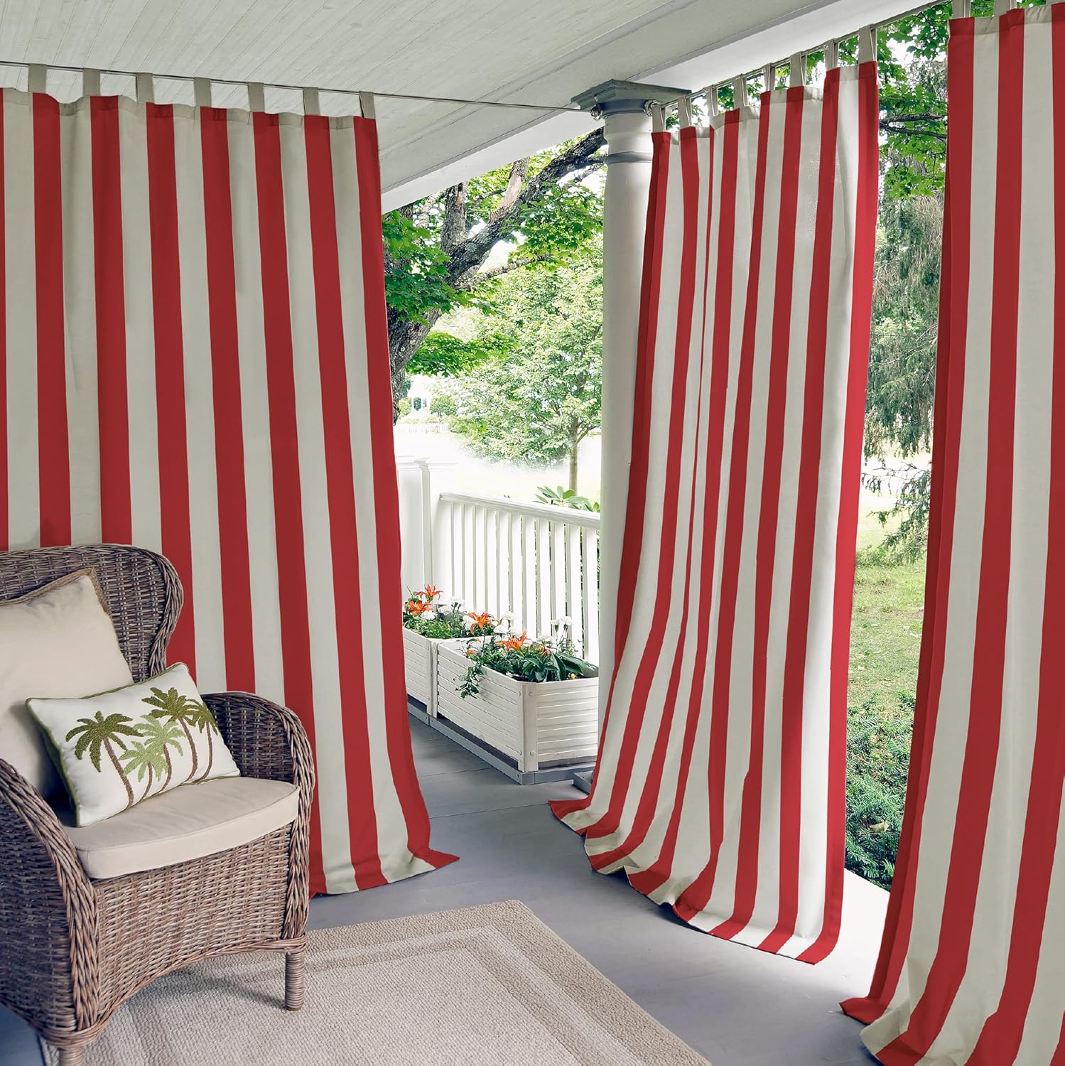 Elrene Home Fashions Highland Stripe Indoor/Outdoor Curtain